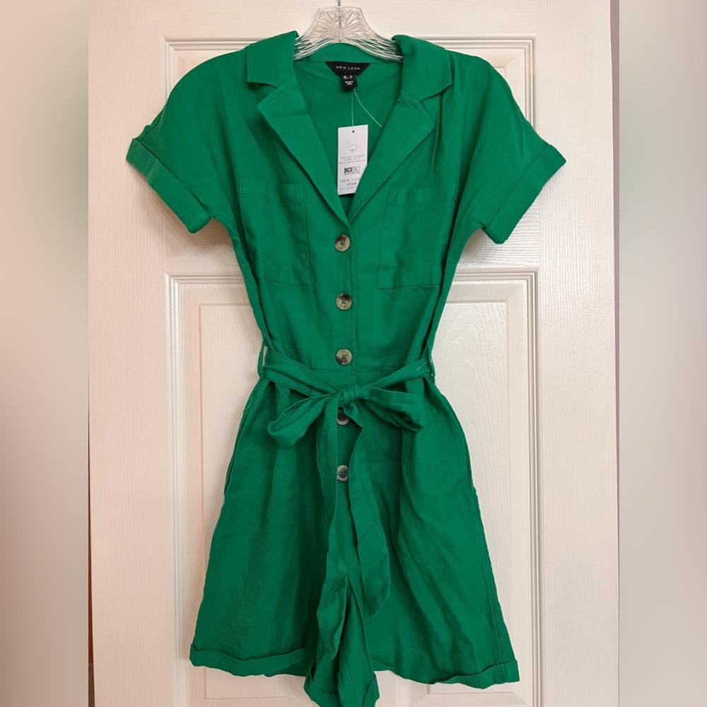 New Look green cotton romper